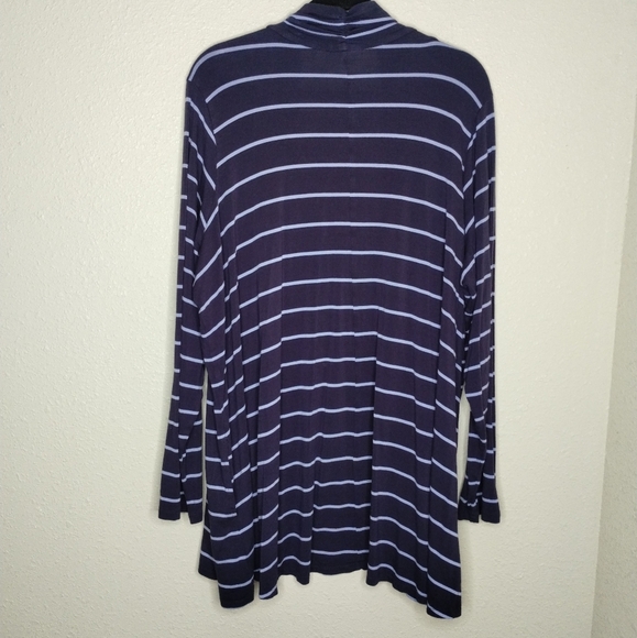 Logo By Lori Goldstein Striped Navy Blue Women's Sweater Size 2X - Picture 3 of 6